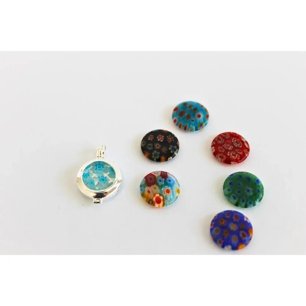Vintage Millefiori Changeable Necklace 18in Multicolor Made/Italy Micro Mosaic - Picture 7 of 8